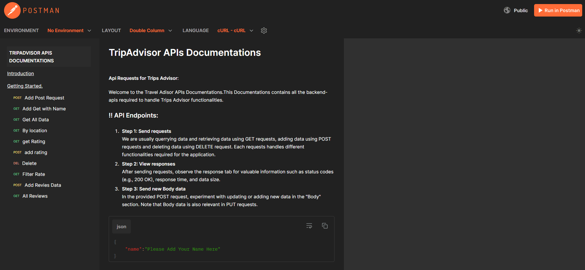 TripAdvisor APIs Documentations
